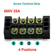 12pcs 6 Sets 4 Positions 600V 25A Dual Row Screw Terminal
