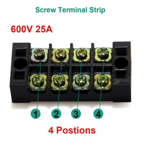12pcs 6 Sets 4 Positions 600V 25A Dual Row Screw Terminal
