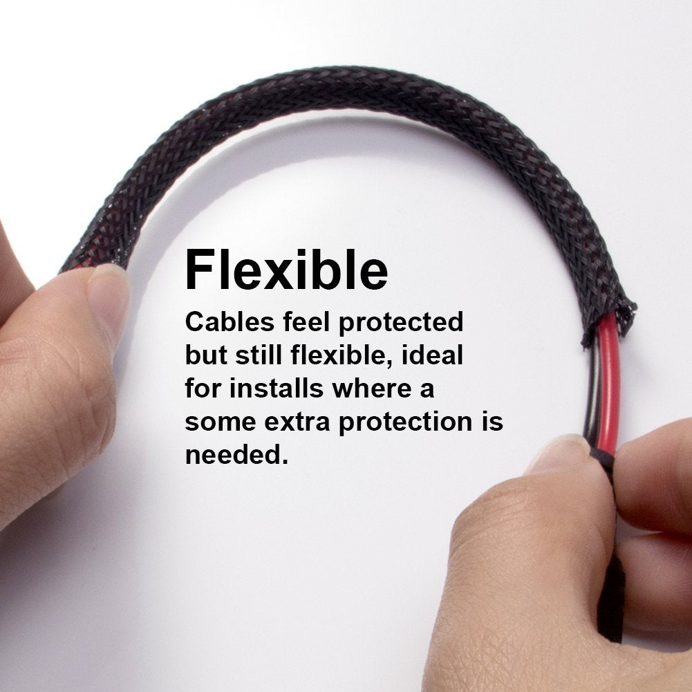25ft -1/4 inch Flexible PET Expandable Braided Cable Sleeve – MILAPEAK