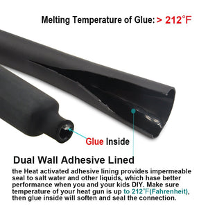 172 pcs 3:1 Marine Grade Dual Wall Adhesive Heat Shrink Tubing kit