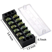 10pcs 5 Sets 6 Positions 600V 25A Dual Row Screw Terminal
