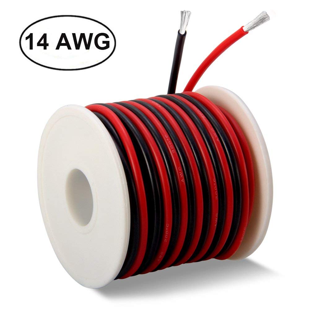 12 AWG Conjoined Red & Black Silicone Wire by the Foot