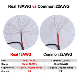 5 Pairs DC Power Pigtail Cable