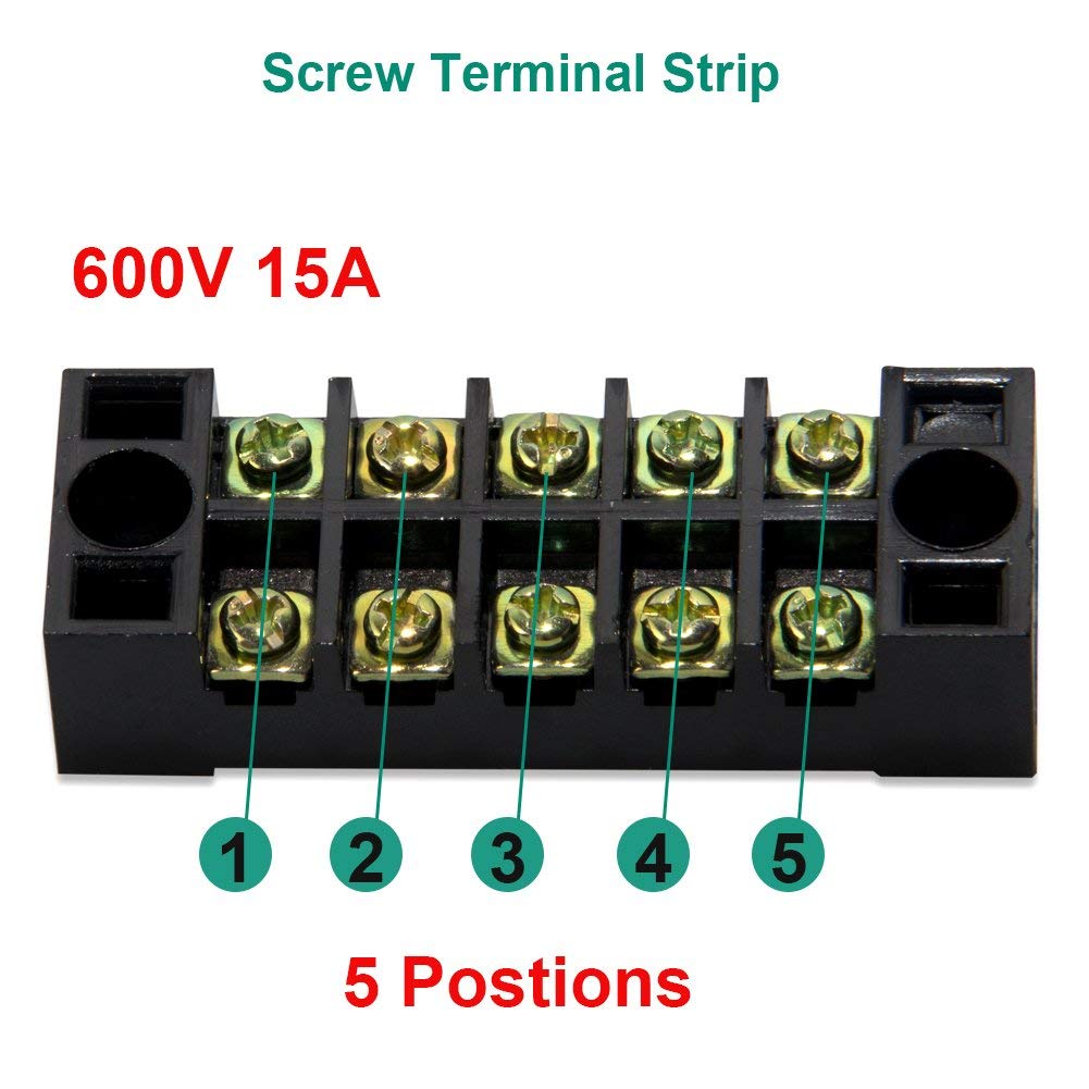 Dual Row Barrie Screw Terminal Strip Blocks 15A 25A 45A 600V Wire Connector 5 Po Dual Row Barrie Screw Terminal Strip Blocks 15A 25A 45A 600V Wire Connector 5 Po