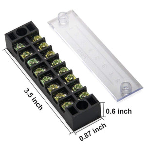 12pcs(6 Sets) 8 Positions 600V 15A Dual Row Screw Terminal