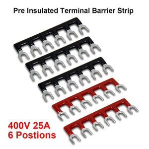 10pcs 5 Sets 6 Positions 600V 25A Dual Row Screw Terminal