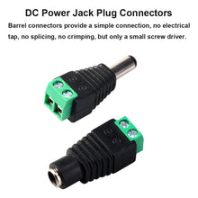 10 Pairs DC Power Pigtail Cable and 10 Pairs DC Power Jack Plug Adapter