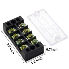 12pcs 6 Sets 4 Positions 600V 25A Dual Row Screw Terminal