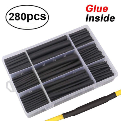 280 pcs 3:1 Marine Grade Dual Wall Adhesive Heat Shrink Tubing kit