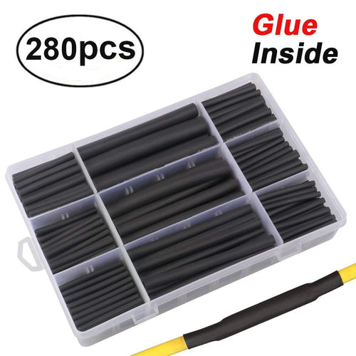 280 pcs 3:1 Marine Grade Dual Wall Adhesive Heat Shrink Tubing kit