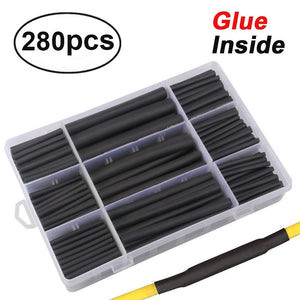 280 pcs 3:1 Marine Grade Dual Wall Adhesive Heat Shrink Tubing kit