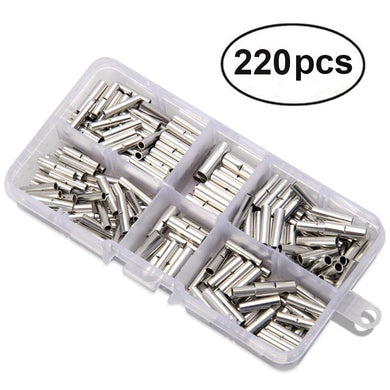 220pcs Non-Insulated Butt Connectors