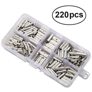 220pcs Non-Insulated Butt Connectors
