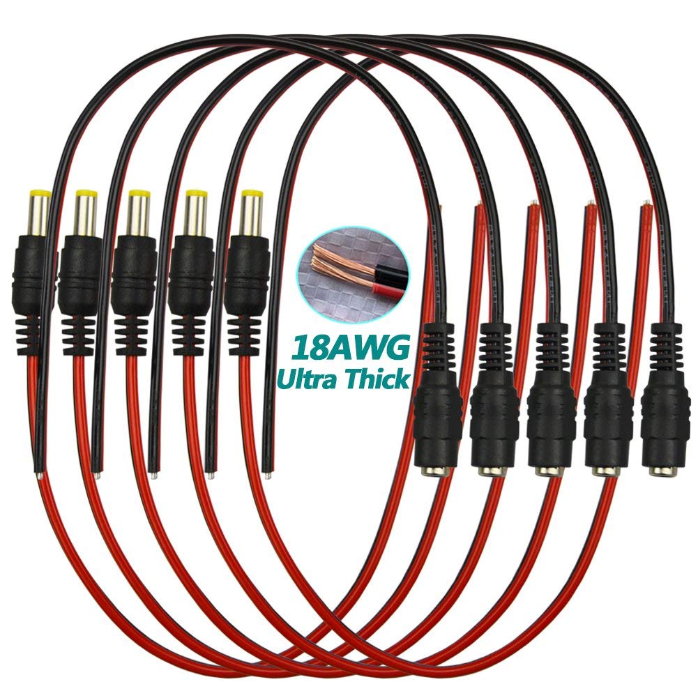 5 Pairs DC Power Pigtail Cable