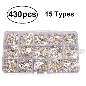 430pcs 15 Types Non-Insulated Crimp Connectors